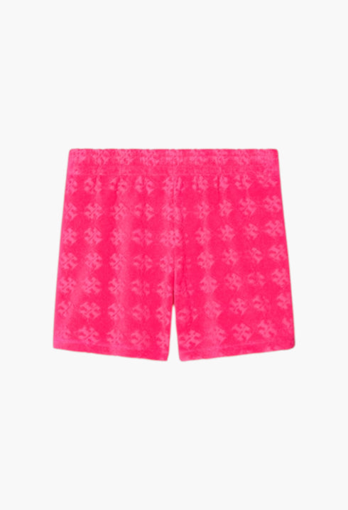Bold Pink - Terry Jacquard Logo Short - GLAM MODA